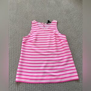 JCrew pink striped sleeveless blouse